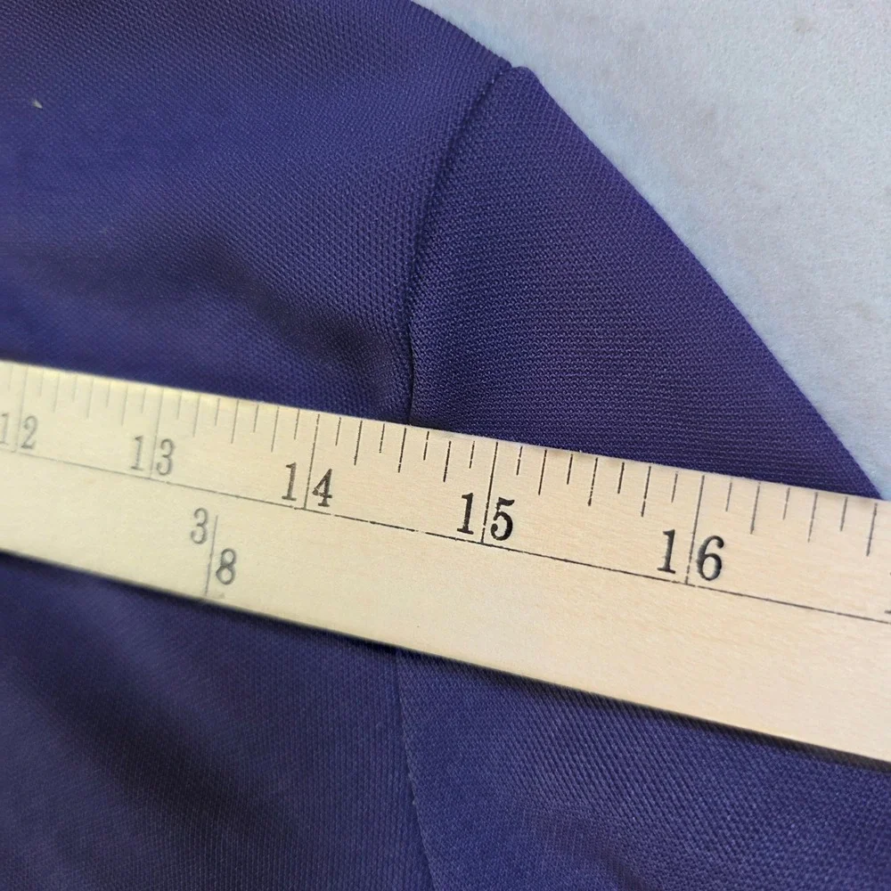 Vintage Jane Holly Purple Mock Neck Long Sleeve Blouse Textured Knit Top Zipper - Picture 6 of 11
